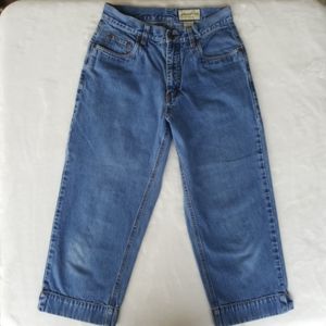 EDDIE BAUER ♡ Super-Sweet Vintage Denim Hi-Waist Slit Hem Blue Jean Capris 6